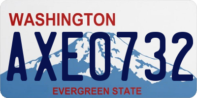 WA license plate AXE0732