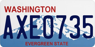 WA license plate AXE0735