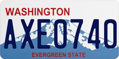 WA license plate AXE0740