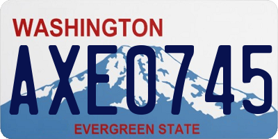 WA license plate AXE0745