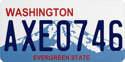 WA license plate AXE0746