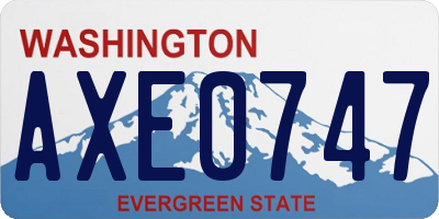 WA license plate AXE0747