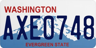 WA license plate AXE0748