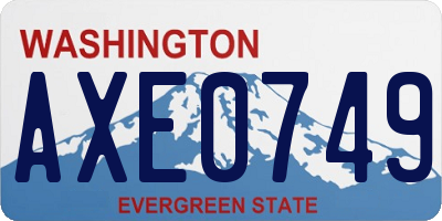 WA license plate AXE0749