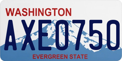 WA license plate AXE0750