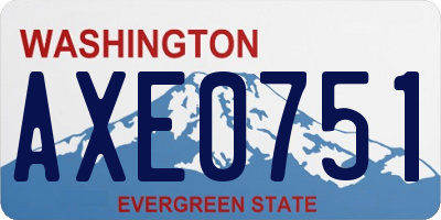 WA license plate AXE0751