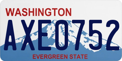 WA license plate AXE0752