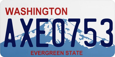 WA license plate AXE0753