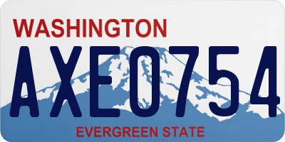 WA license plate AXE0754