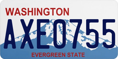 WA license plate AXE0755