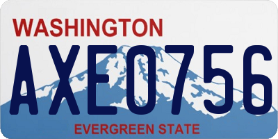WA license plate AXE0756