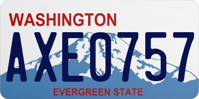 WA license plate AXE0757