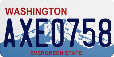 WA license plate AXE0758