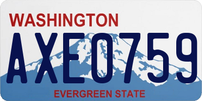 WA license plate AXE0759