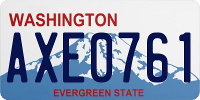 WA license plate AXE0761