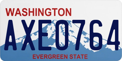 WA license plate AXE0764