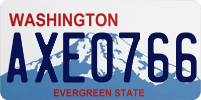 WA license plate AXE0766