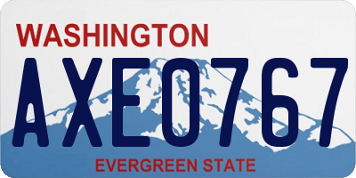 WA license plate AXE0767