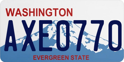 WA license plate AXE0770
