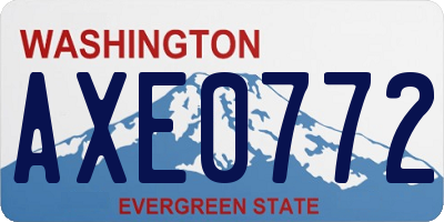 WA license plate AXE0772