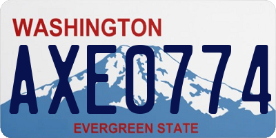 WA license plate AXE0774