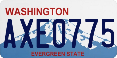 WA license plate AXE0775