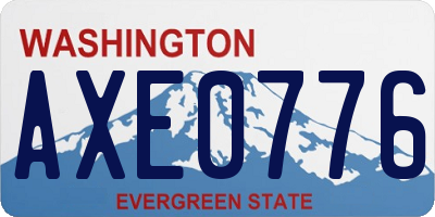 WA license plate AXE0776