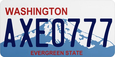 WA license plate AXE0777
