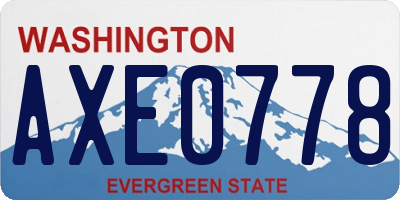 WA license plate AXE0778