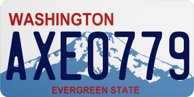 WA license plate AXE0779