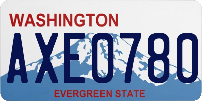 WA license plate AXE0780