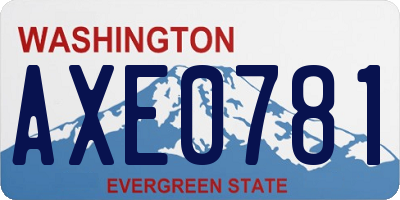 WA license plate AXE0781