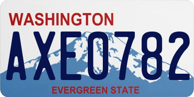 WA license plate AXE0782