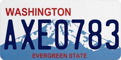 WA license plate AXE0783