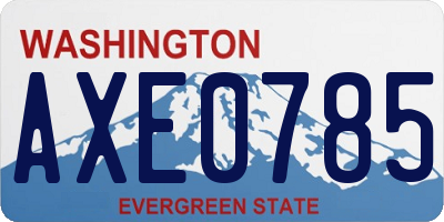 WA license plate AXE0785