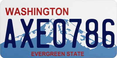WA license plate AXE0786