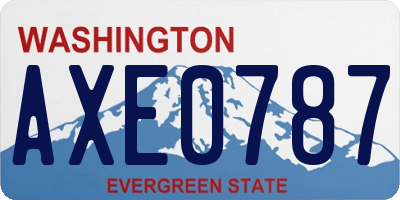 WA license plate AXE0787