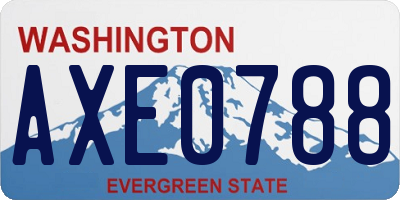 WA license plate AXE0788
