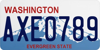 WA license plate AXE0789