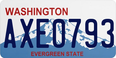 WA license plate AXE0793