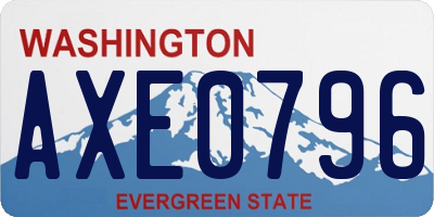 WA license plate AXE0796