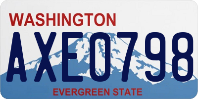 WA license plate AXE0798