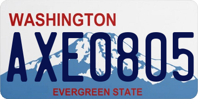 WA license plate AXE0805