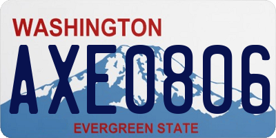 WA license plate AXE0806