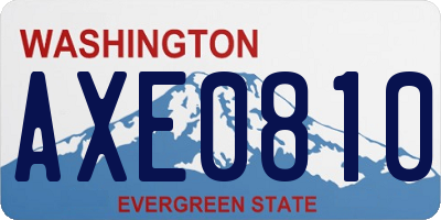WA license plate AXE0810