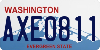 WA license plate AXE0811