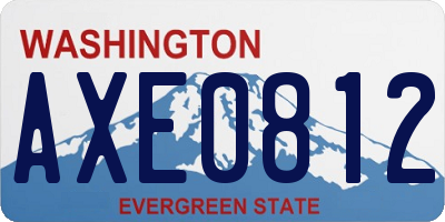 WA license plate AXE0812