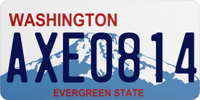 WA license plate AXE0814