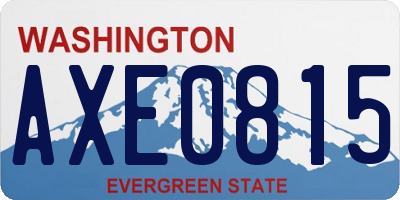 WA license plate AXE0815