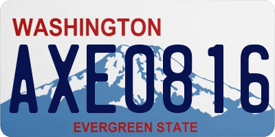 WA license plate AXE0816
